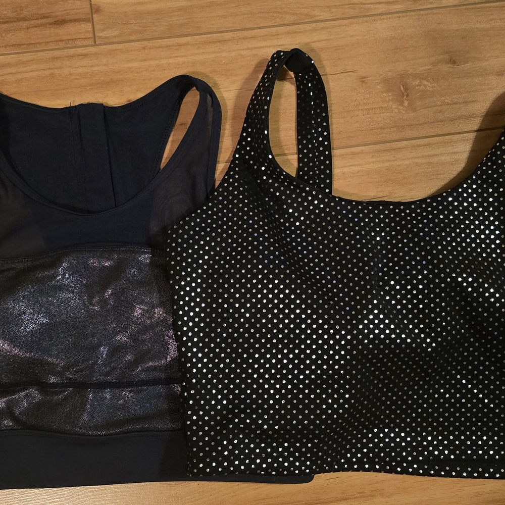 Black and Silver Crop Tops